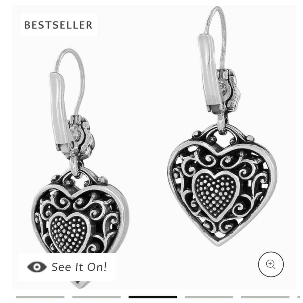 Brighton Reno Heart Leverback Earrings - Picture 3 of 7